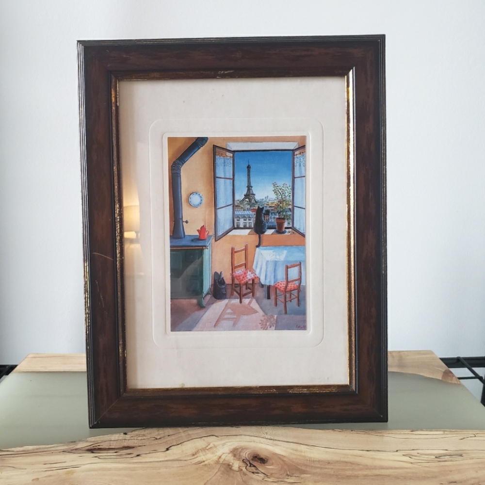 Cat in Paris Print with Frame